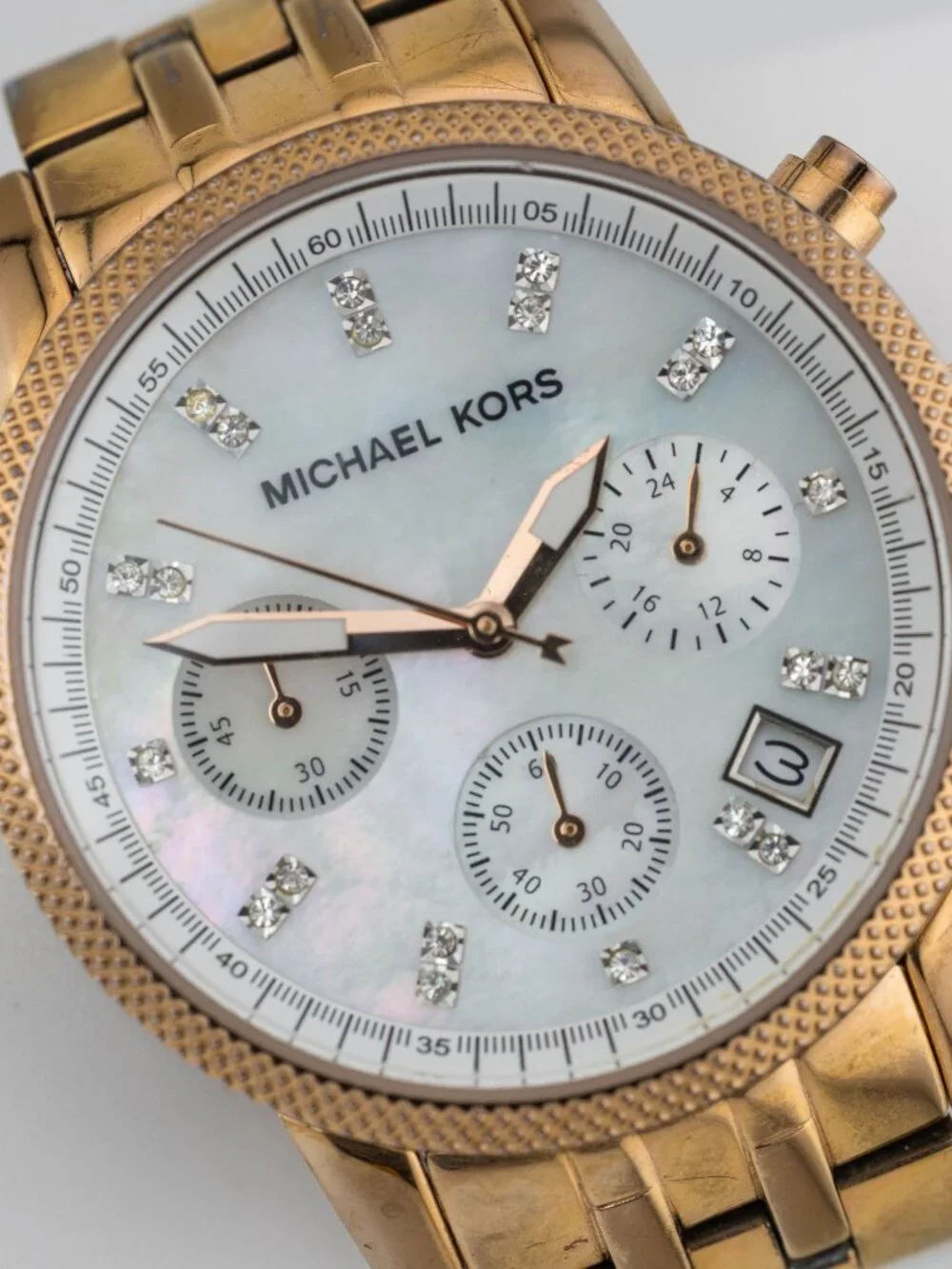 Michael Kors MK-5026 Three-Hand Quartz Analog Women's Watch New Battery